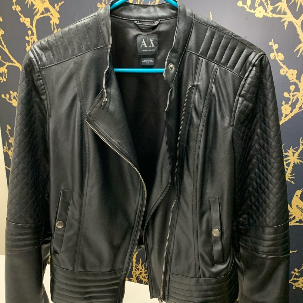 A/X Quilted Faux Leather Jacket